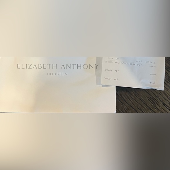 Vintage Armani Collezioni Jacquard 2 PC Chevron Skirt Suit Blazer Size 12 - Picture 14 of 14